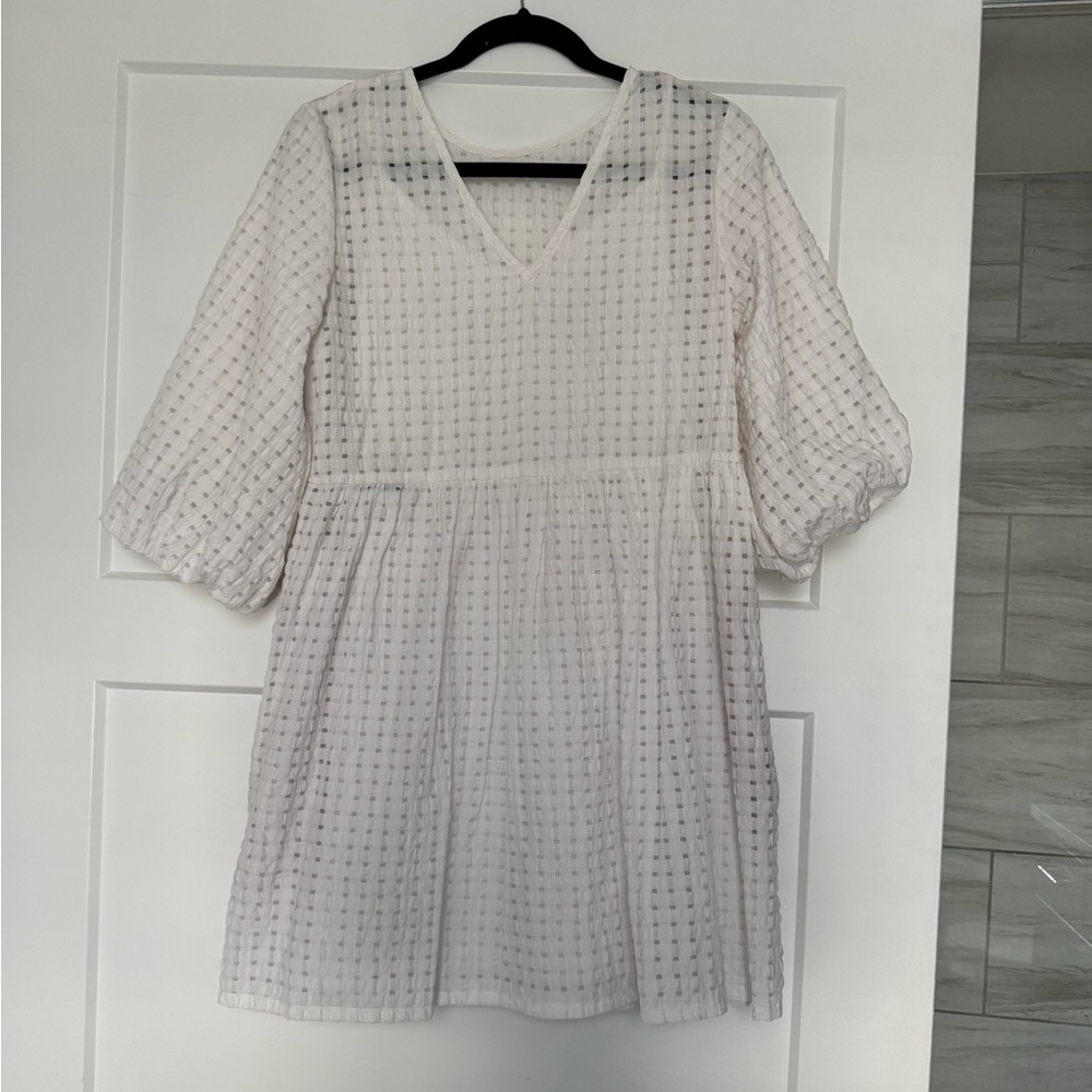 Love Bonito white puff sleeve sundress